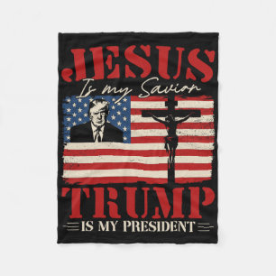 Jezus Is Mijn Heiland Trump Is Mijn President Trum Fleece Deken