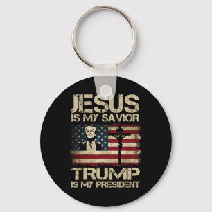 Jezus Is Mijn Heiland Trump Is Mijn President Trum Sleutelhanger