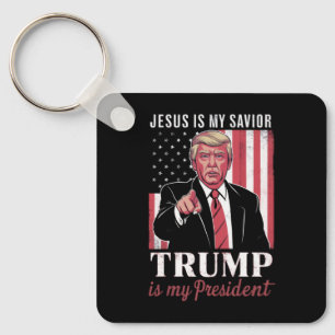 Jezus Is Mijn Heiland Trump Is Mijn President Verk Sleutelhanger