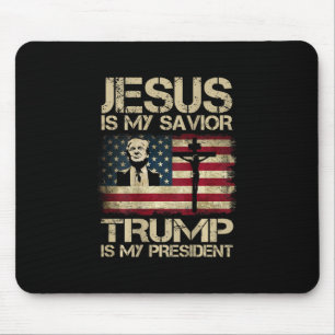 Jezus Is Mijn Heiland Trump Is Mijn President Vlag Muismat