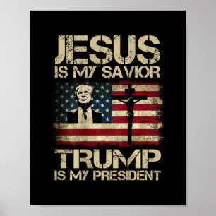 Jezus Is Mijn Heiland Trump Is Mijn President Vlag Poster
