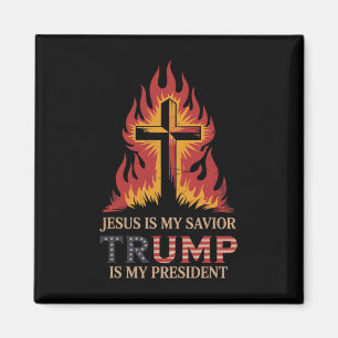 Jezus Is Mijn Heiland Trump Mijn President Bijbels Magneet