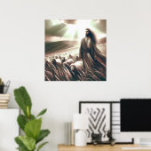 Jezus is mijn herder Christelijke Bijbelkunst Poster (Thuiskantoor)
