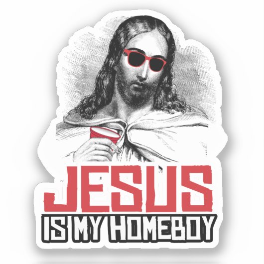 Jezus is mijn homeboy T-shirt Sticker (Voorkant)