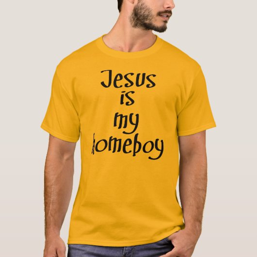Jezus is mijn huisjongen (zwart) t-shirt (Voorkant)