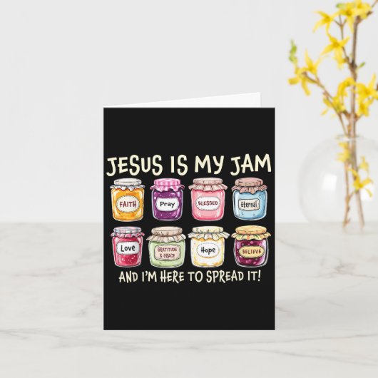 Jezus is mijn jam en ik ben hier om Christelijke b Kaart (Gele Bloem)