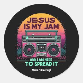 Jezus is mijn jam en ik ben hier om het geloof te  ronde sticker