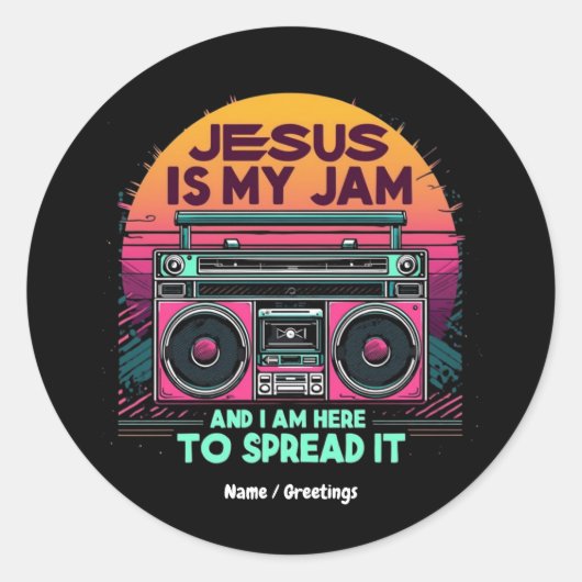Jezus is mijn jam en ik ben hier om het geloof te ronde sticker (Voorkant)