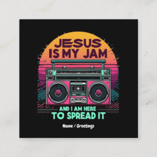 Jezus is mijn jam en ik ben hier om het geloof te vierkante visitekaartje