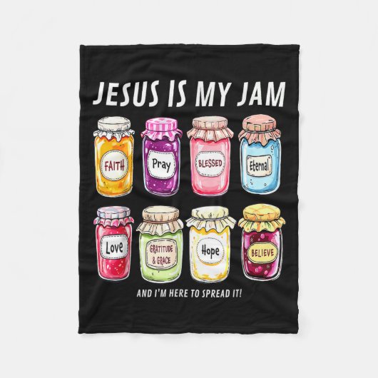 Jezus Is Mijn Jam En Ik Ben Hier Om Het Te Verspre Fleece Deken (Voorkant)