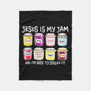 Jezus Is Mijn Jam En Ik Ben Hier Om Het Te Verspre Fleece Deken