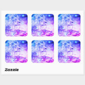 Jezus is mijn Koning | Christelijk Geloof Leeuw St Vierkante Sticker (Vel)