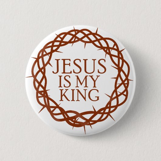 Jezus is mijn koning ronde button 5,7 cm (Voorkant)