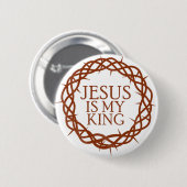 Jezus is mijn koning ronde button 5,7 cm (Voorkant /achterkant)