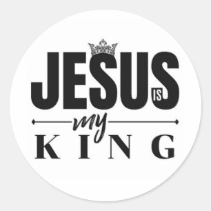 Jezus is mijn koning ronde sticker
