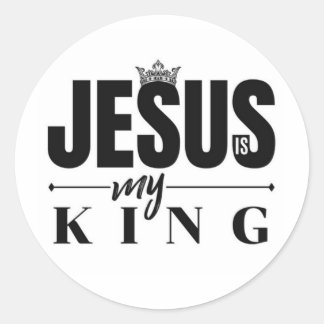 Jezus is mijn koning ronde sticker