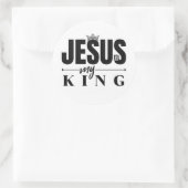 Jezus is mijn koning ronde sticker (Tas)