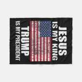 Jezus is mijn Koning, Trump is mijn President Fleece Deken (Voorkant (Horizontaal))