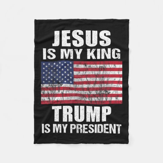 Jezus is mijn Koning, Trump is mijn President Fleece Deken (Voorkant)