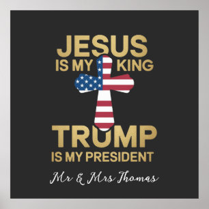 Jezus is mijn Koning, Trump is mijn President Poster