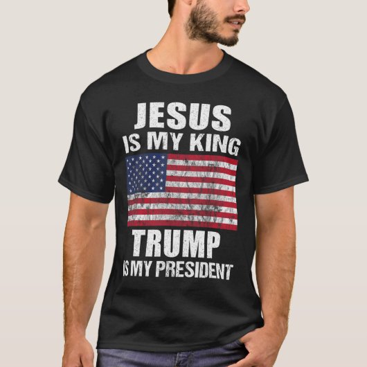 Jezus is mijn Koning, Trump is mijn President T-shirt (Voorkant)