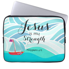 Jezus is mijn Kracht Laptop Sleeve