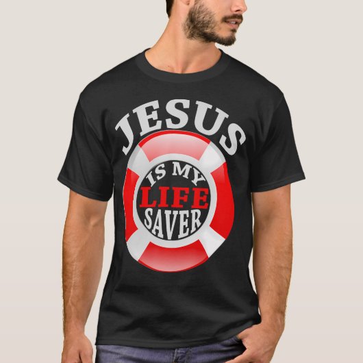 Jezus is mijn levensreddende Christelijke Shirt vo (Voorkant)