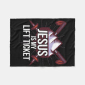 Jezus is mijn liftticket skikerk skiën Christa Fleece Deken (Voorkant (Horizontaal))