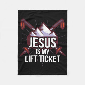 Jezus is mijn liftticket skikerk skiën Christa Fleece Deken