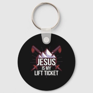 Jezus is mijn liftticket skikerk skiën Christa Sleutelhanger