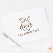 Jezus is mijn passie Lam Ovale Sticker (Envelop)