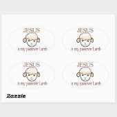 Jezus is mijn passie Lam Ovale Sticker (Vel)