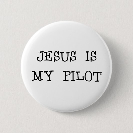 Jezus is mijn piloot ronde button 5,7 cm (Voorkant)