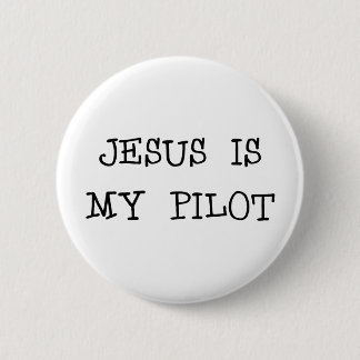 Jezus is mijn piloot ronde button 5,7 cm