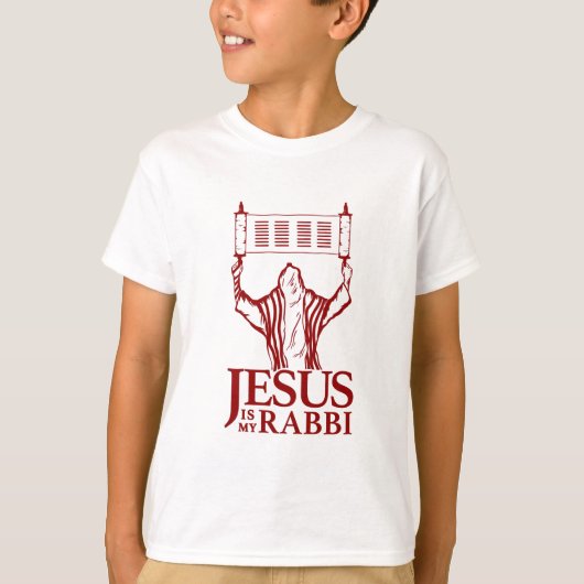 Jezus is mijn rabbijn T-shirt voor jongens (Voorkant)