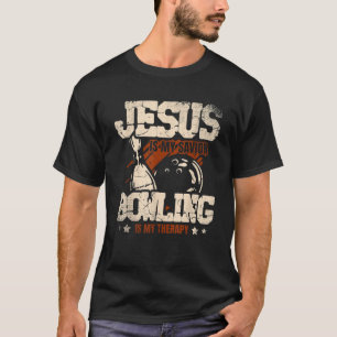 Jezus is mijn redder Bowling is mijn therapie bowl T-shirt