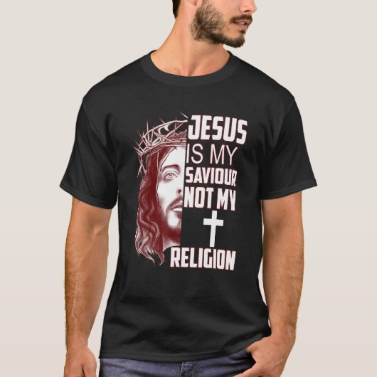 Jezus is mijn redder en niet mijn religie Christel T-shirt (Voorkant)