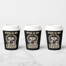 Jezus is mijn redder in papieren bekers