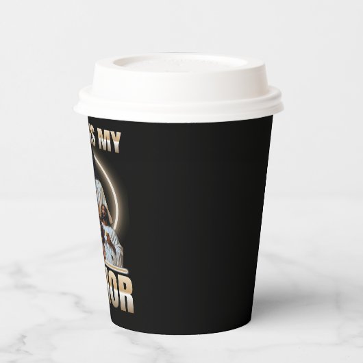 Jezus is mijn redder in papieren bekers (Links)