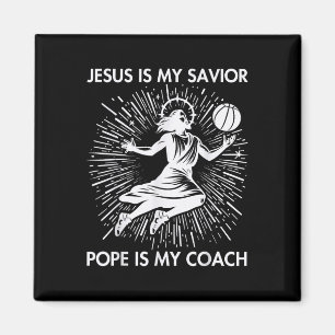 Jezus is mijn Redder Paus is mijn coach basketbal Magneet