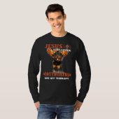 Jezus is mijn redder Rottweilers zijn mijn therapi T-shirt (Voorkant volledig)