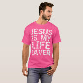 Jezus is mijn redder Schattige Christelijk verontr T-shirt (Voorkant volledig)