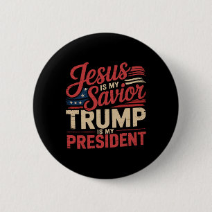 Jezus is mijn redder Trump is mijn Bijbelse Presid Ronde Button 5,7 Cm