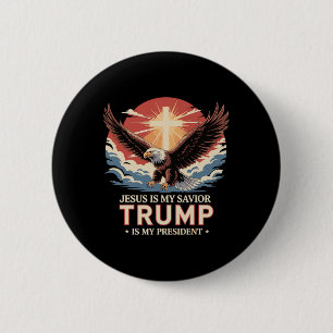 Jezus is mijn redder Trump is mijn Bijbelse Presid Ronde Button 5,7 Cm
