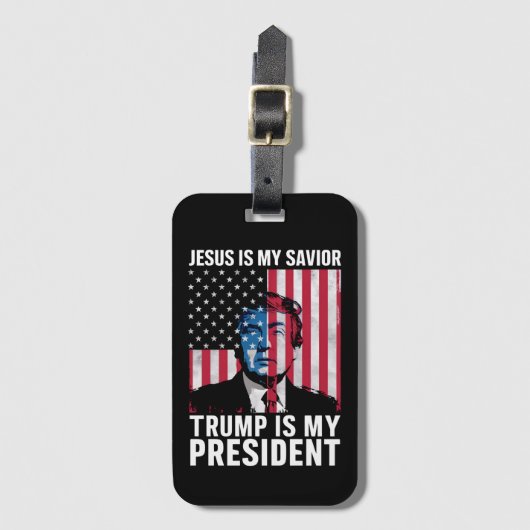 Jezus is mijn redder Trump is mijn President 2024 Bagagelabel (Voorkant (verticaal))