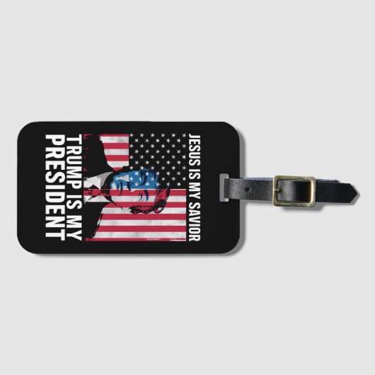 Jezus is mijn redder Trump is mijn President 2024 Bagagelabel (Voorkant (horizontaal))