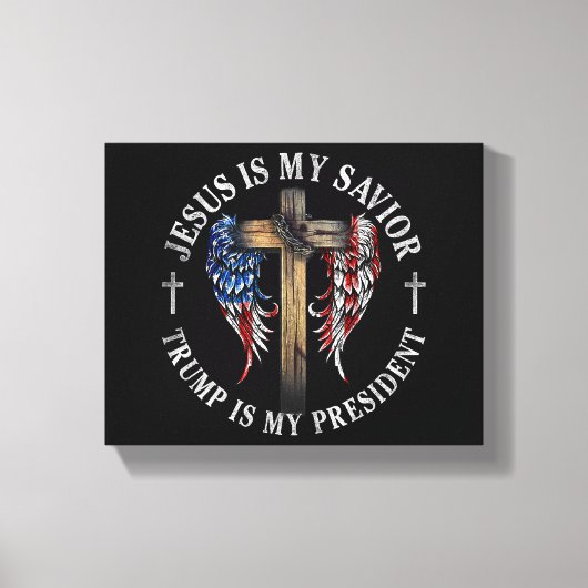 Jezus is mijn redder Trump is mijn President 2024 Canvas Afdruk (Voorkant)