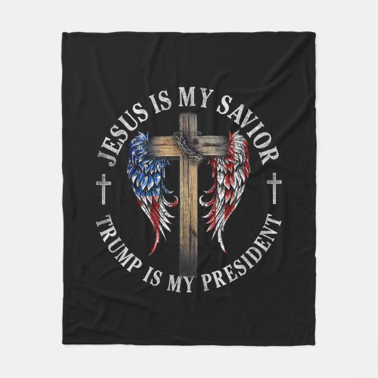 Jezus is mijn redder Trump is mijn President 2024 Fleece Deken (Voorkant)