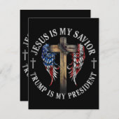 Jezus is mijn redder Trump is mijn President 2024  Informatiekaartje (Voorkant / Achterkant)