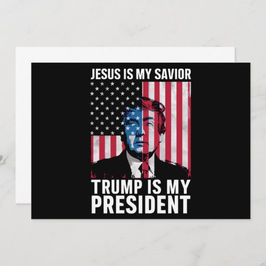 Jezus is mijn redder Trump is mijn President 2024 Kaart (Voorkant / Achterkant)